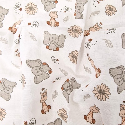 Prem Látková plienka s potlačou ZOO cream 70/70 cm