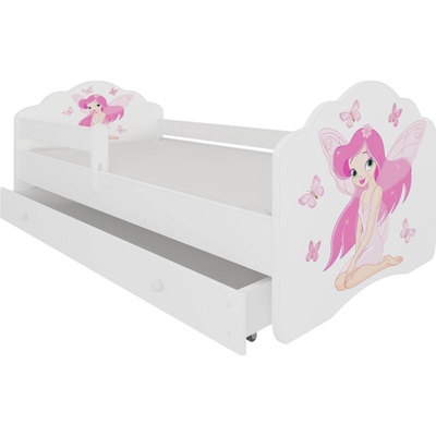 ADRK Furniture Casimo Girl With Wings E110 s matrací, zábranou a zásuvkou