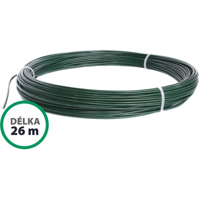 Napínací drát poplastovaný zelený (PVC) 2,25/3,40 mm, délka 26 m