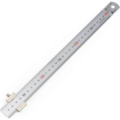 Shinwa Nerezové pravítko s dorazem 300 mm 5496-XG