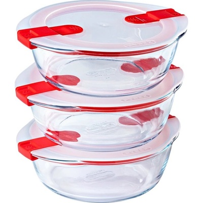 Pyrex SET 3 sklenené misky Cook&Heat 18 cm