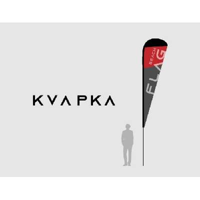 Vlajka reklamný beachflag tvar KVAPKA - EXPRES BEACH - 90x195cm Oceľ