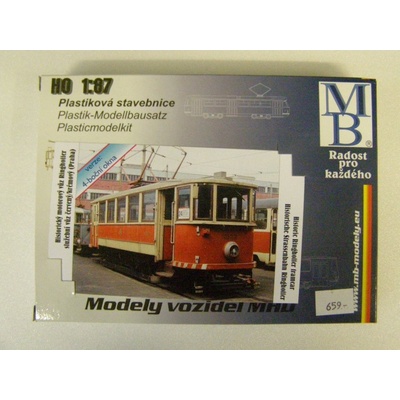 MB modely Stavebnice historické tramvaje Ringhoffer 4 boční okna DP Praha 1:87