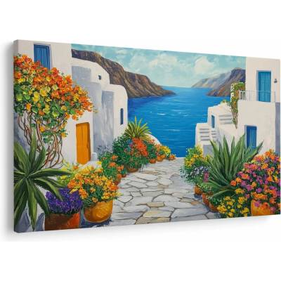 Obraz - Grécka ulička, jednodielne 150x100 cm