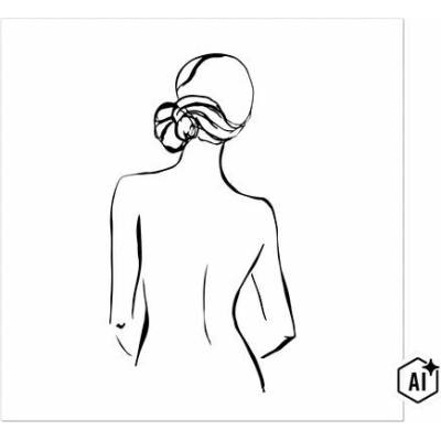 Skleněný obraz Pure Living Figure Lines IV 20 x 20 cm
