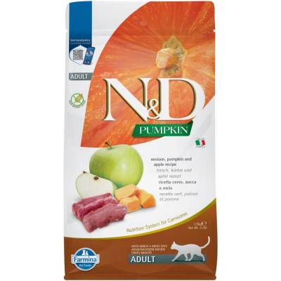 N&D Cat Suché krmivo pre mačky jelenina & tekvica & jablko pre dospelé mačky 1,5 kg