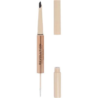 Makeup Revolution Fluffy Brow Filter Duo oboustranná tužka na obočí pro fixaci a tvar Dark Brown 0,12 g – Hledejceny.cz