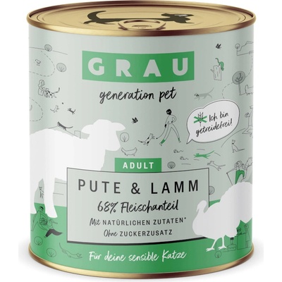 Grau Adult bez obilnín morčacie a jahňacie 6 x 0,8 kg