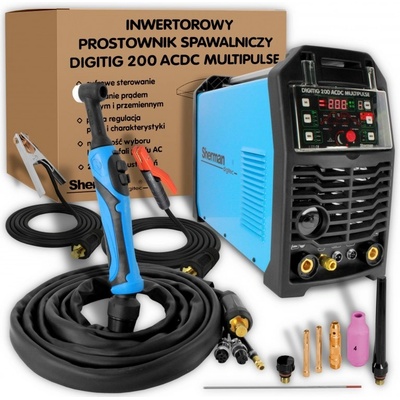 Sherman DIGITIG 200 AC / DC MULTIPULSE + Hořák + Kabely