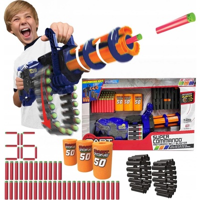 Dart Zone Minigun Sada Super Commando 6300 30 šípů N-Strike Elite A0351