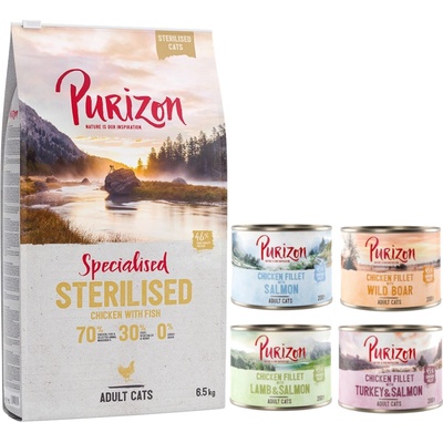 Purizon Adult Sterilised kuřecí & ryba bez obilovin 6,5 kg