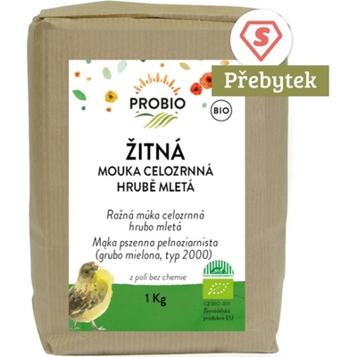 ProBio Mouka žitná celozrnná hrubě mletá 1 kg