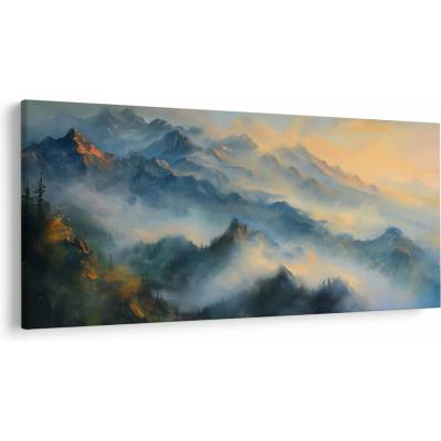 Obraz - Maľovaná horská krajina, jednodielne 250x125 cm