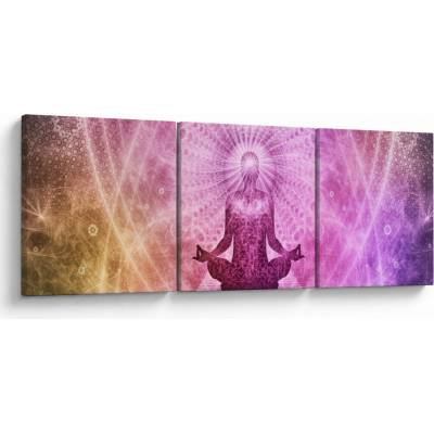 Obraz meditace, třídílný 90x30 cm