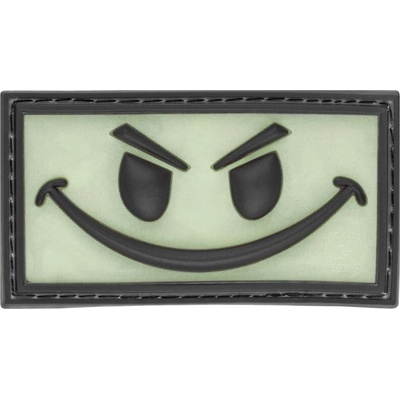 Gumová nášivka Jackets to Go Evil Smile - čierna-žltá svietiaca