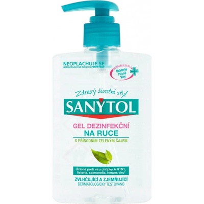 Sanytol gel dezinfekční na ruce zelený čaj 250 ml
