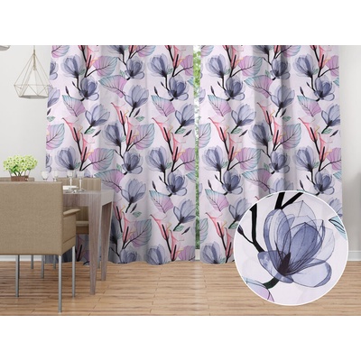 Biante Bavlnený záves Sandra SA-333 Veľké kvety magnólie a kaly 150x180 cm