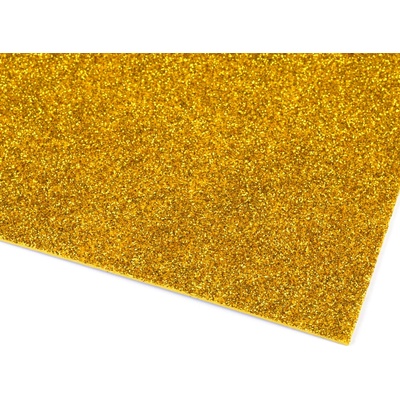 Samolepiaca penová guma Moosgummi s glitrami 20x30 cm Farba: 5 zlatá
