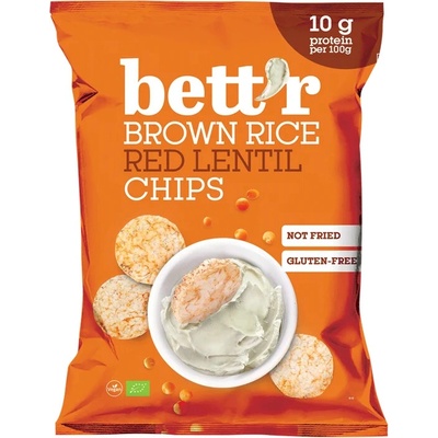 Bett'r BIO rýžové chipsy s červenou čočkou 60 g