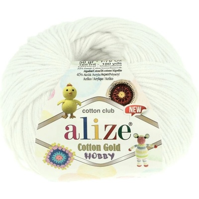 Alize Cotton Gold Hobby New 55 biela