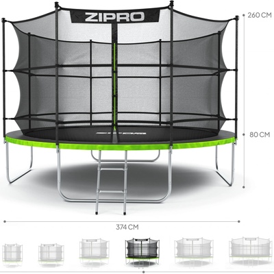 Zipro Jump Pro 374 cm + vnitřní ochranná síť