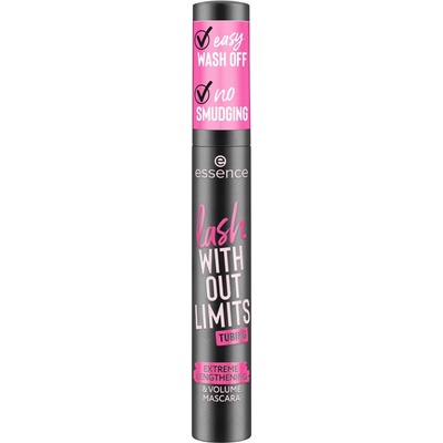 essence lash WITHOUT LIMITS TUBING objemová a predlžujúca riasenka 04 Black Tubing 13 ml