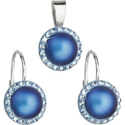 Evolution Group 39091.3 tmavo modrá súprava dekorovaná kryštálmi Swarovski®