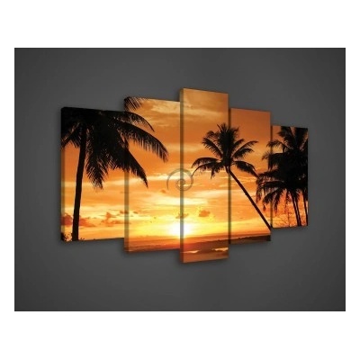 Obraz na plátne viacdielny - OB3375 - Západ slnka - oranžový 100cm x 60cm - S17