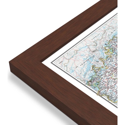 National Geographic Itálie - nástěnná mapa Classic 60 x 85 cm Varianta: mapa v dřevěném rámu, Provedení: Pegi višeň