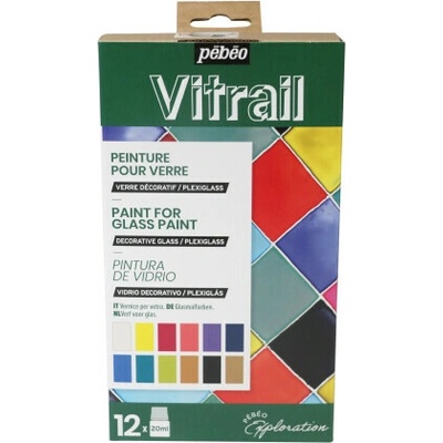 Pebeo Sada barev na sklo Vitrail 12x20 ml – Hledejceny.cz