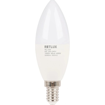 Retlux RLL 630 C37 E14 candle 8W CW D