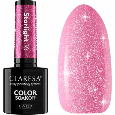 Claresa hybridný lak na nechty Starlight 16 ružový flash efekt