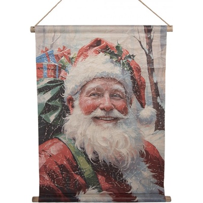 Clayre & Eef Červená textilní nástěnná tapiserie – 55x3x75 cm