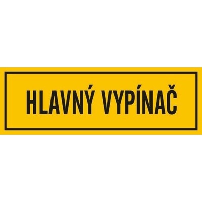 ALFA reklama Samolepka "Hlavný vypínač" žltá 60x20mm