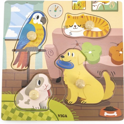 Viga Toys puzzle s kolíky Domácí mazlíčci – Hledejceny.cz