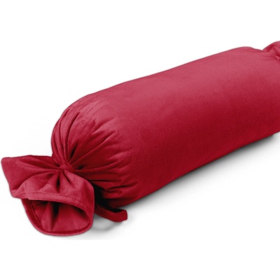 Biante Zamatový vankúš valec bonbon Velvet Prémium SVP-049 Jahodovo červený 15x100
