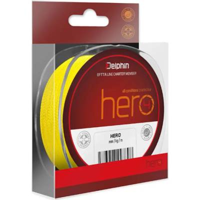 Delphin šňůra HERO 4 fluo žlutá 117m 0,14mm 9,1kg