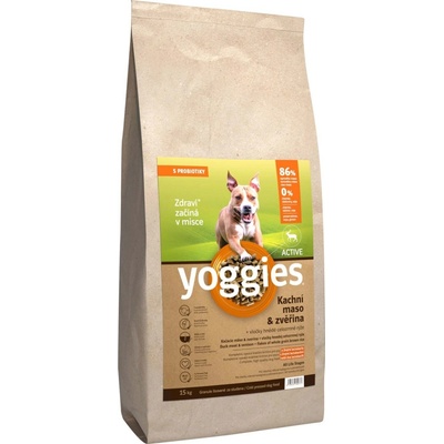 Yoggies Active lisované za studena s probiotiky Kachní mäso & divina 15 kg