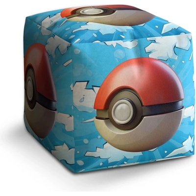 Sablio Taburet Cube Pokemon ball Obloha: 40x40x40 cm