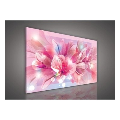 Obraz na plátne obdĺžník - OB0167 - Ružové kvety 100cm x 75cm - O1