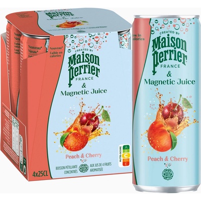 Perrier & Juice plech Broskev & Třešeň 250 ml