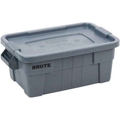 Rubbermaid Plastový odolný úložný box Brute s vekom, sivý, 53 l