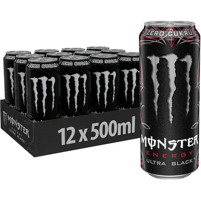 Monster Ultra Black balení 12 x 500 ml