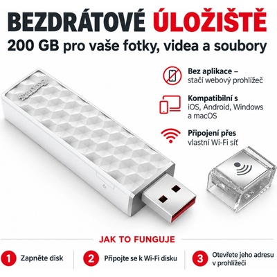 SanDisk Connect Wireless Stick 200GB SDWS4-200G-G46