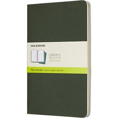 Moleskine Sešity Cahier L čisté 3 ks tm. zelené