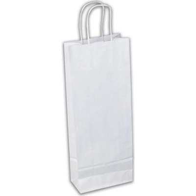 Dárková papírová taška na víno 14x8x39 cm pro 1 láhev 0,75 l sulfát bílý – Hledejceny.cz