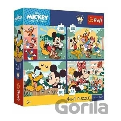 TREFL Premium Plus Kids Mickey a priatelia Všetci spolu 4x88 dielov