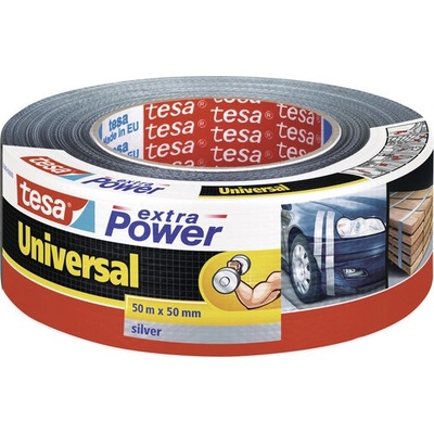 Tesa Extra Power Universal Opravná páska textilná silne lepivá 50 m x 50 mm strieborná