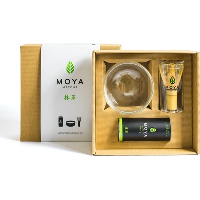 Moya startovní sada Matcha Daily & skleněný matchawan s výlevkou 300 ml 30 g
