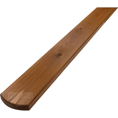 Plotovky dřevěné půlkulaté, sibiřský modřín, barvené - odstín ořech 20x90x900, kvalita AB